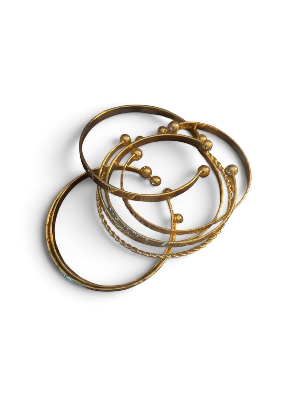 Gold-Tone Stacked Bangle Bracelet Set (7)